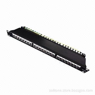 Cat5e FTP Patch Panel with 24 Ports, Suitable for Wiring Systems